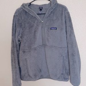 Patagonia gray fuzzy hoodie women’s size medium